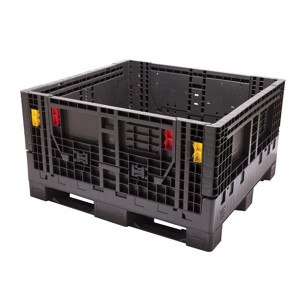 BC484525 - CONTAINER COLLAPSIBLE BULK 48" X 45" X 25" : 48" X 45" X 25", black, 1800 lbs capacity