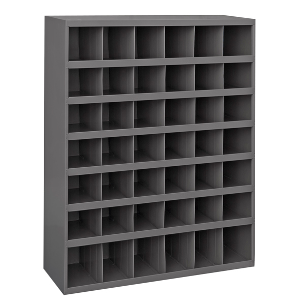 CSCA151 - CABINET STEEL STORAGE BIN : Grey, 33-3/4"W x 12"D x 42"H, 42 bins