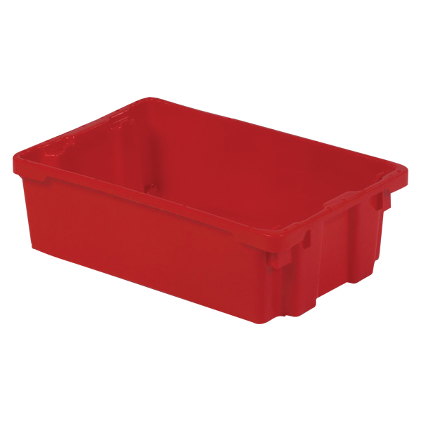 CSCC859 - BIN STACK AND NEST RED : 20-1/10"W x 13"D x 6-1/5"H, red