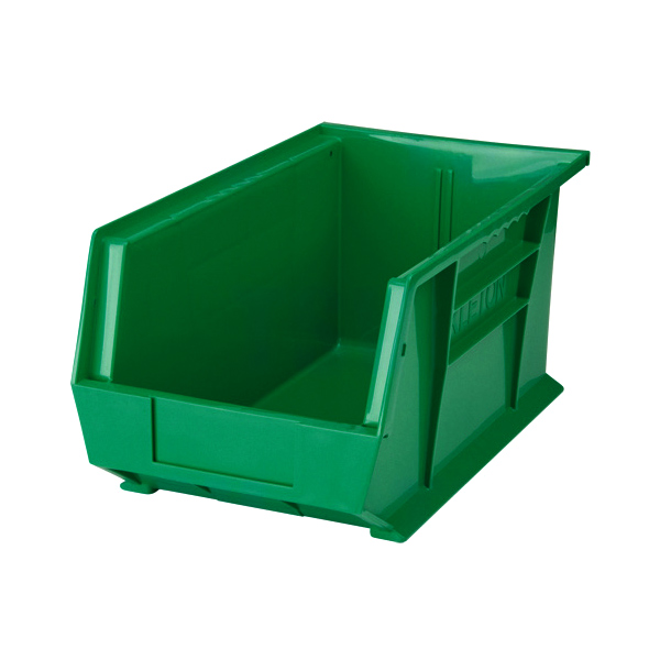 CSCF846 - BIN STACK & HANG GREEN 60 LBS CAP : 8-1/4"W x 14-3/4"D x 7"H, green, 60 lbs. capacity