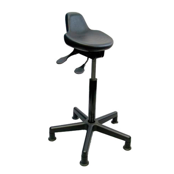 CSFC685 - STOOL 23" - 33" SIT/STAND : polyurethane, 23-1/2" - 33-1/2" height, bicycle style seat, 5 leg base  