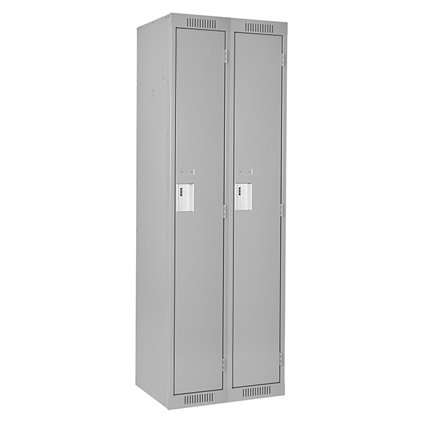 CSFJ152 - LOCKER BANK OF 2 SINGLE TIER : single tier, grey, bank of 2, 18"D x 24"W x 72"H