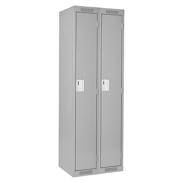 CSFJ152 - LOCKER BANK OF 2 SINGLE TIER : single tier, grey, bank of 2, 18"D x 24"W x 72"H