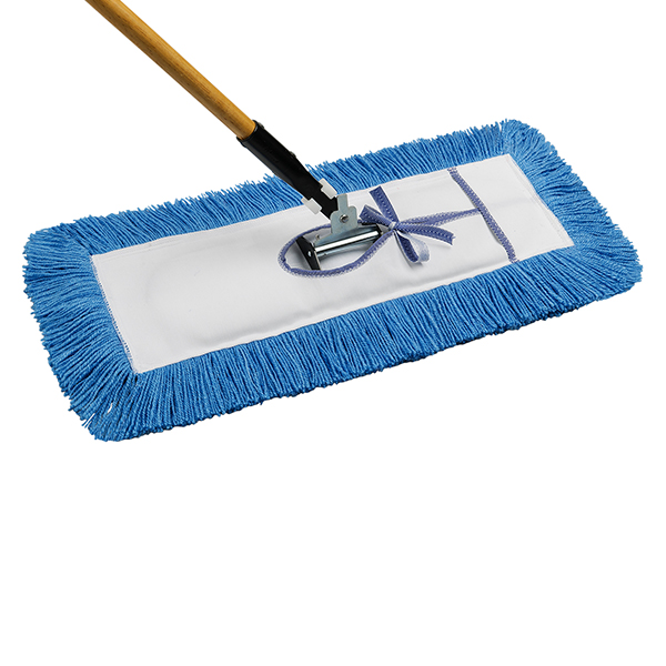 CSJM767 - DUST MOP STATIC-H TIE-ON NYLON : 24" x 5" nylon mop, 60" L wood handle, tie-on