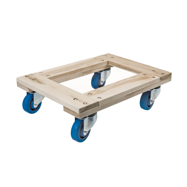 CSMA188 - DOLLY WOOD HEAVY DUTY : 1400 lbs. cap., 18"W x 24"D x 7"H, rubber wheels