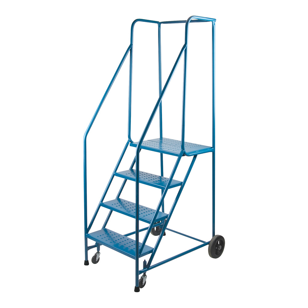 CSMA614 - LADDER  4 STEP ROLLING PLATFORM : 4 steps,platform 16"D x 37"H, steel