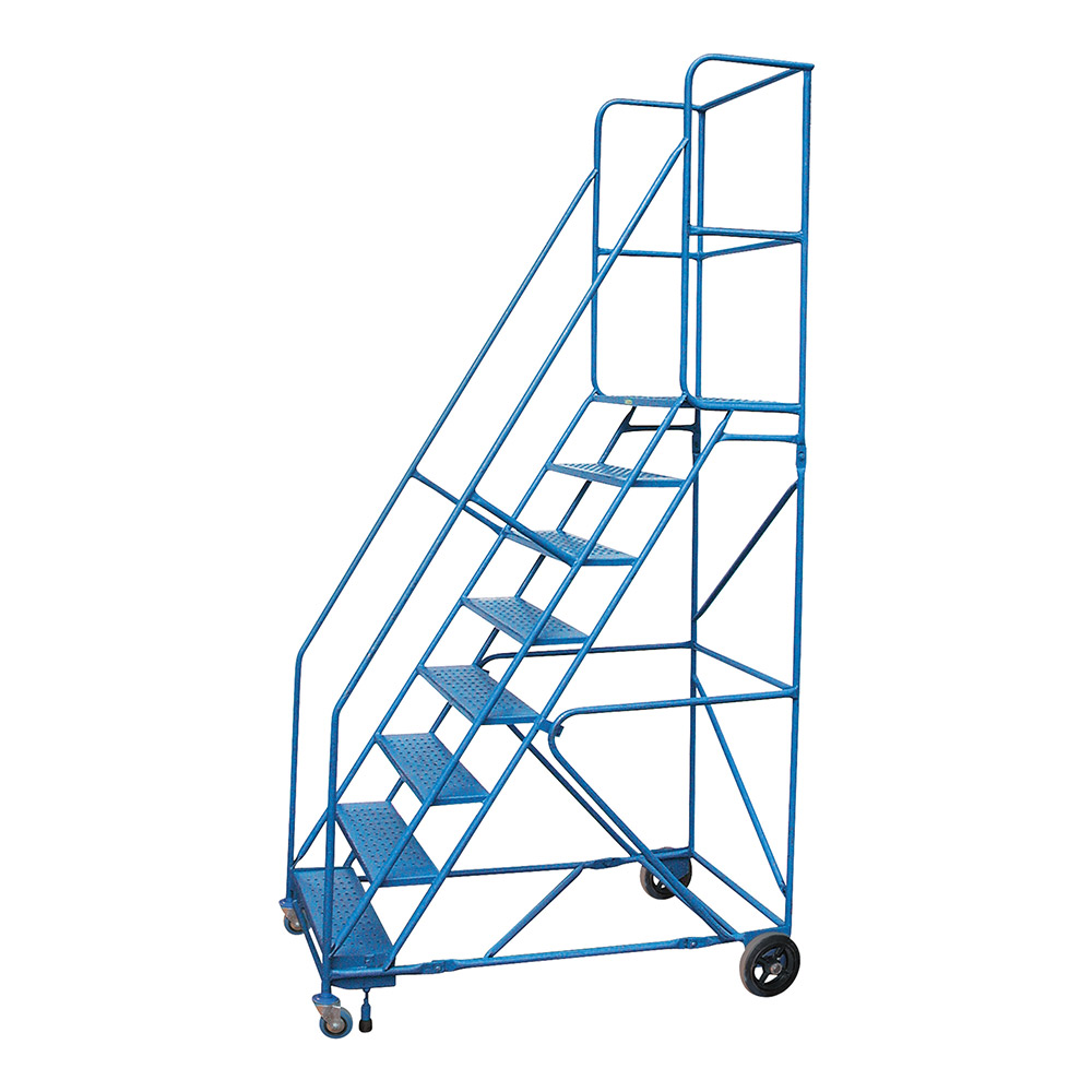 CSMA622 - LADDER  8 STEP ROLLING PLATFORM : 8 steps, platform 16"D x 72"H, steel