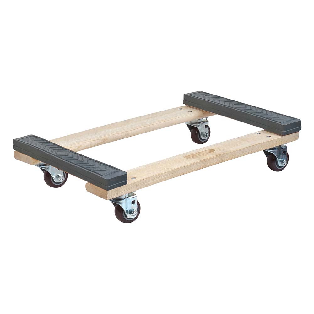 CSMN218 - DOLLY HARDWOOD RUBBER ENDS : wood, rubber ends, 30" X 18" X 7", 1400 lbs cap