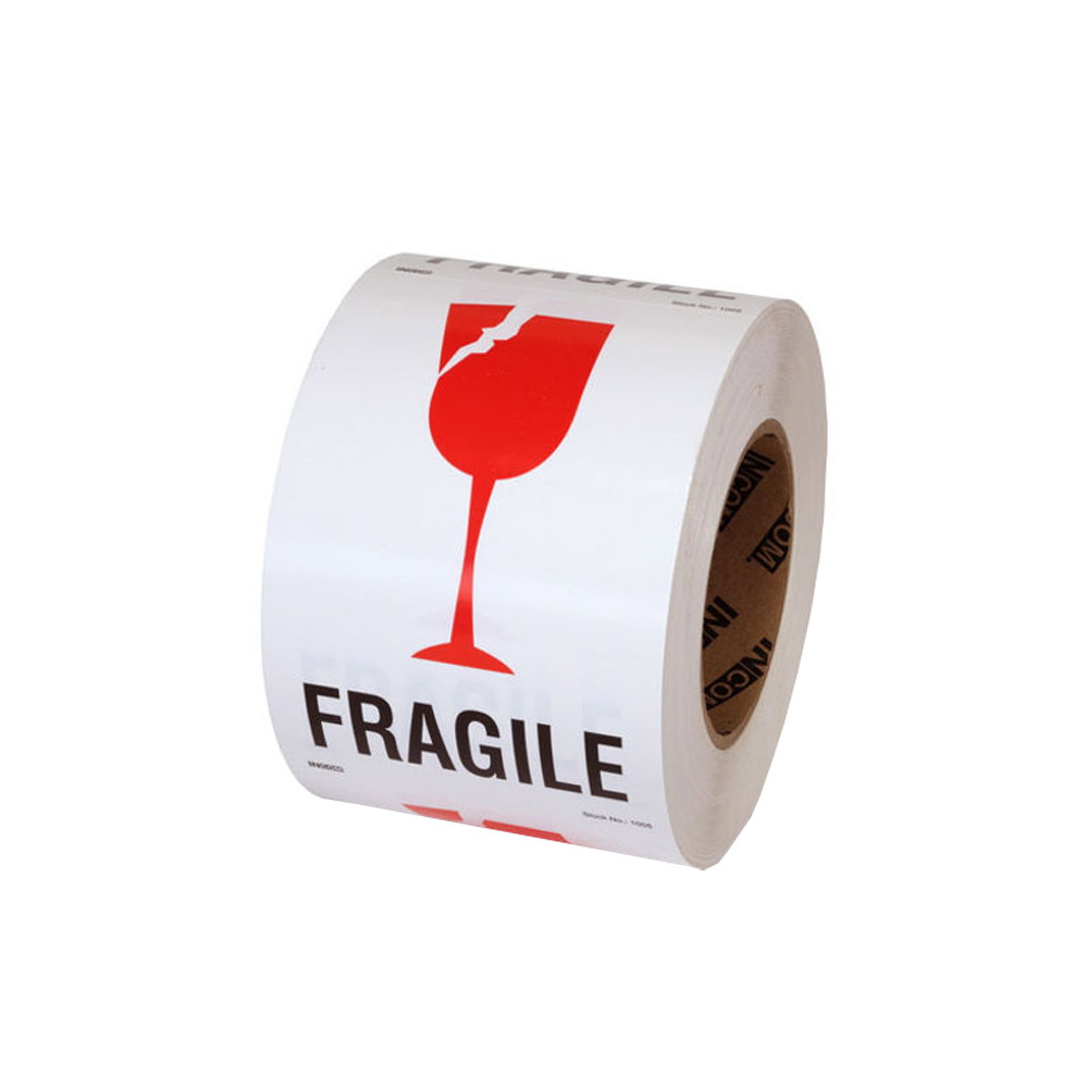 CSPA982 - LABEL FRAGILE SPECIAL HANDLING : 6" x 4", non removable, red on white