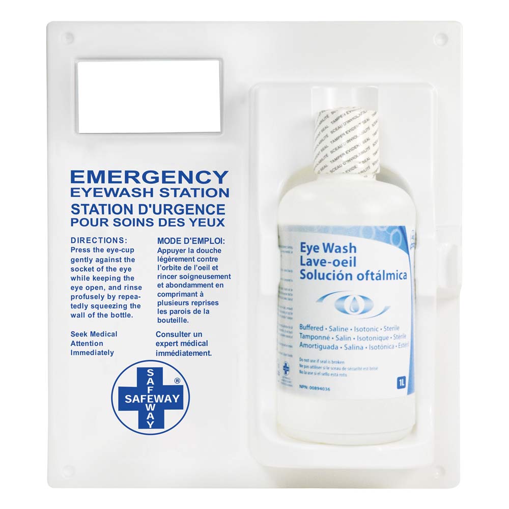 CSSAL339 - EYEWASH SINGLE STATION : high-impact plastic, white, mirror included