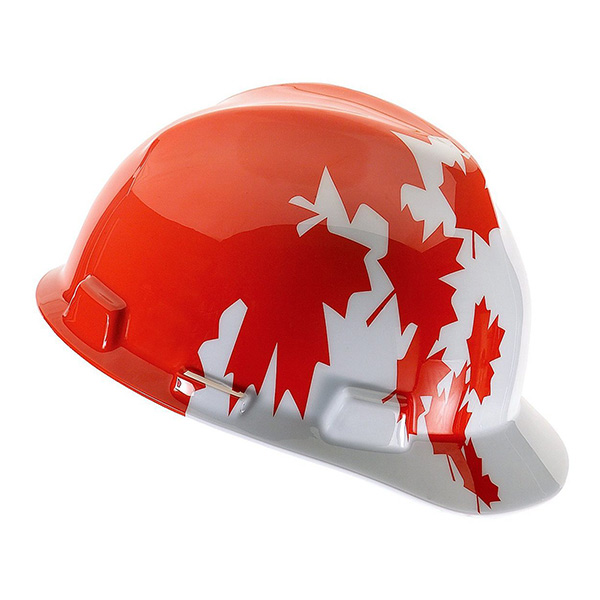 CSSAM667 - HARD HAT FREEDOM SERIES : White/red maple leaf design, ratchet suspension 