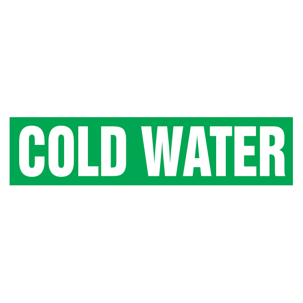 CSSAV300 - LABEL HAZ "COLD WATER", 1.5" X 8" : Vinyl, Pipe Diameter: 1-1/2" - 2" x 1-1/2"