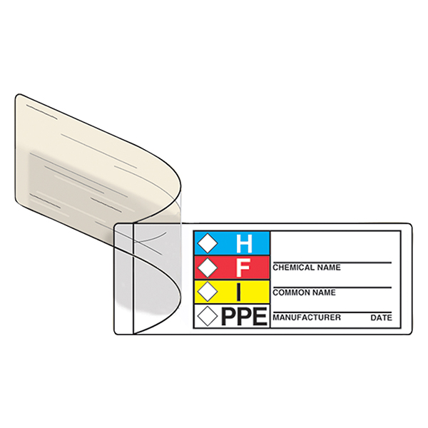 CSSAX298 - LABEL "HAZARD" SELF-FILL : vinyl, self adhesive, 1"L x 3"W, 100 labels/roll