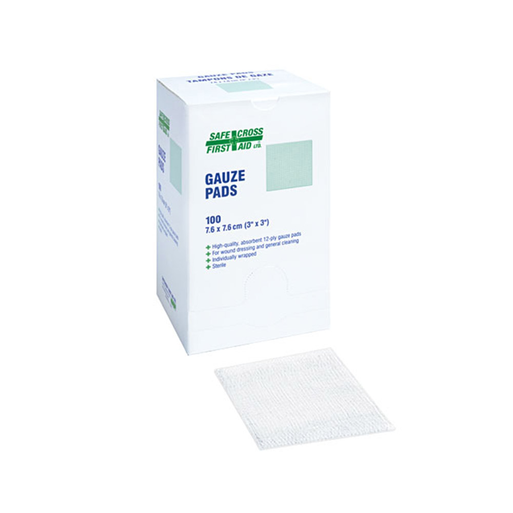 CSSAY346 - GAUZE PADS 3" X 3" STERILE : 3" x 3", sterile, medical device class 1, 100/Bx