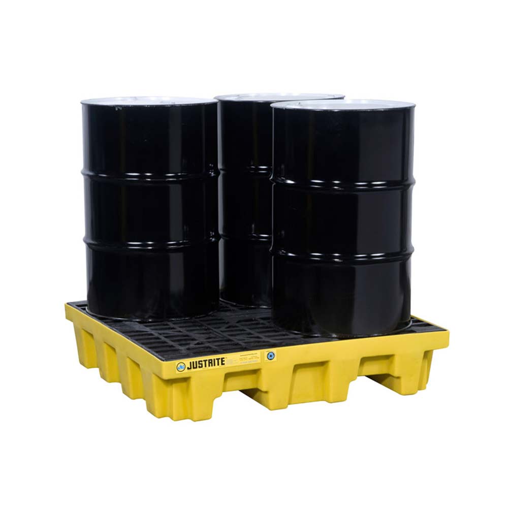 CSSBA855 - PALLET SPILL CONTROL YELLOW : 49" x 49" x 10.2", 4 drum, without drain, 73 gal cap