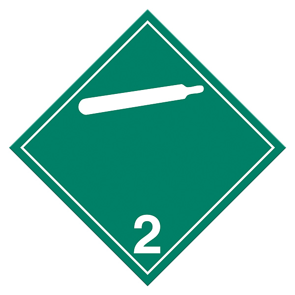 CSSD311 - PLACARD COMPRESSED GAS GREEN : vinyl, class 2