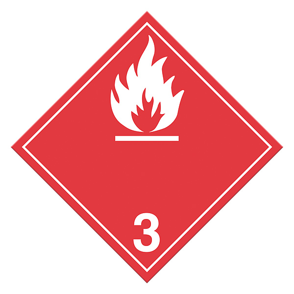 CSSD319 - PLACARD FLAMMABLE LIQUIDS TDG : vinyl, class 3