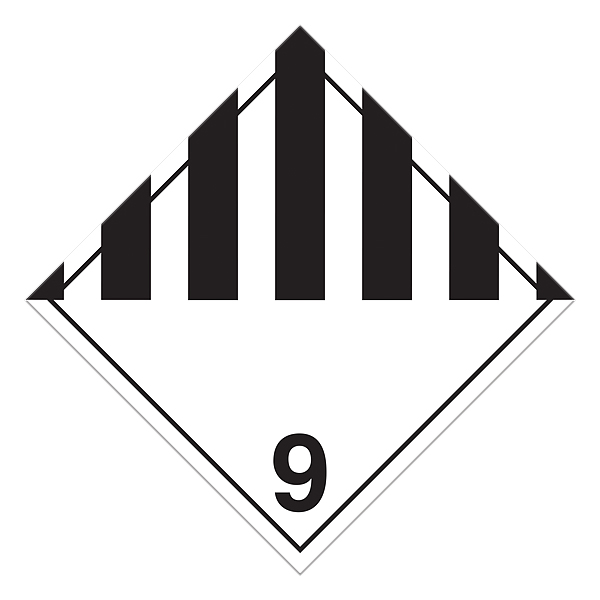 CSSD339 - PLACARD CLASS 9 MISC. : vinyl adhesive, class 9, 10-3/4"