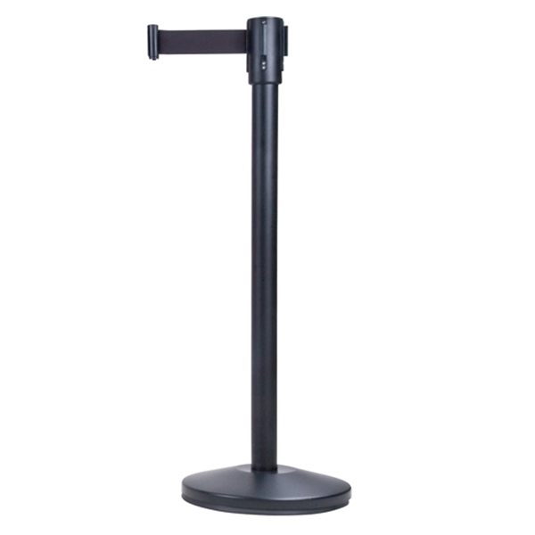 CSSDL101 - CROWD CONTROL BARRIER BLACK TAPE : 35" height, 12' tape length, black tape