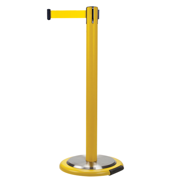 CSSDL105 - BARRIER CROWD CONTROL YELLOW TAPE : 35" height, 12' tape length, yellow tape colour, w/wheels