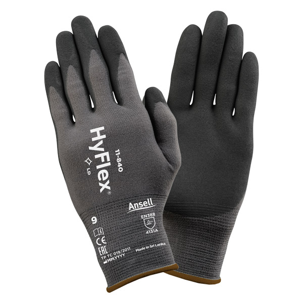 CSSDM679 - GLOVES FOAM NITRILE HYVLEX : large (9), foam nitrile coating, nylon, unlined