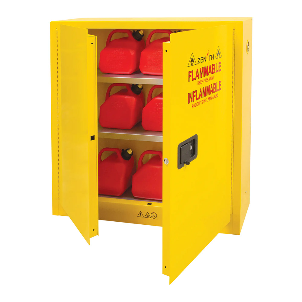 CSSDN645 - CABINET FLAMMABLE STORAGE : 24 gal., 43"W x 12"D x 44"H, 2 doors, 2 shelves