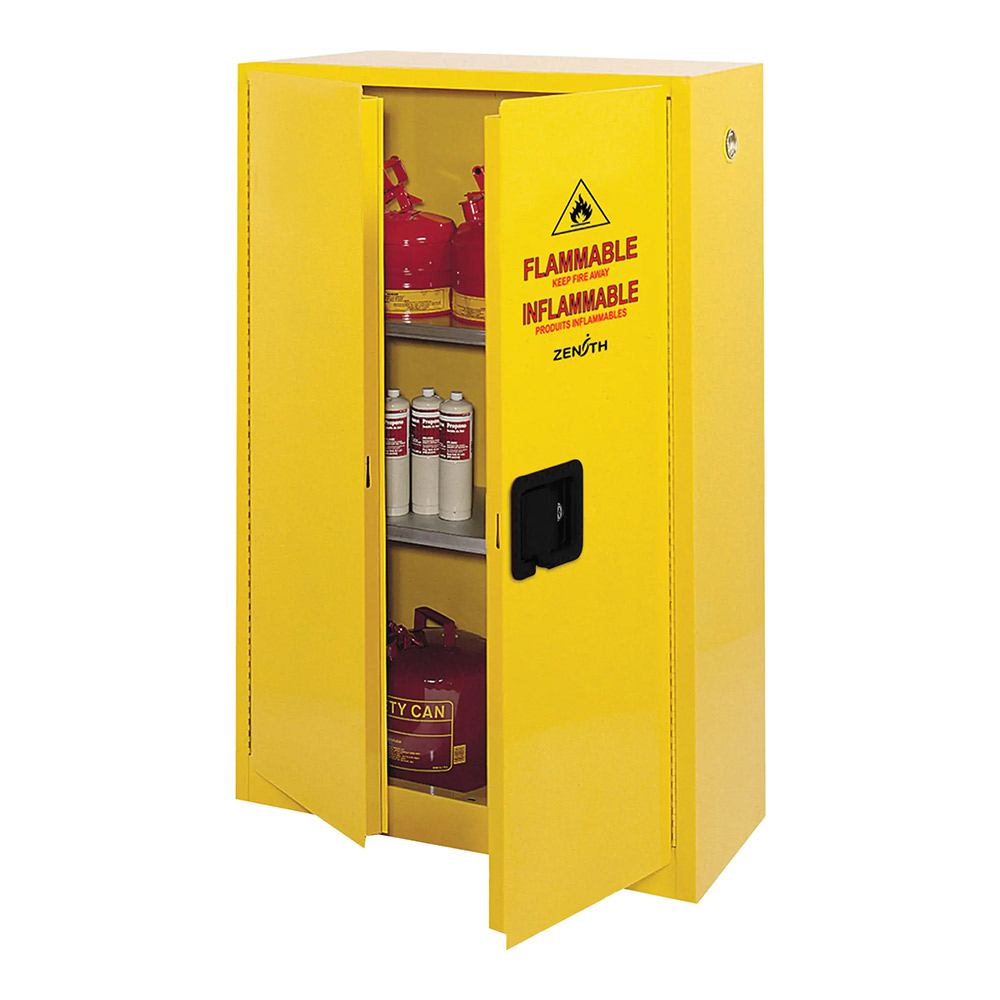 CSSDN647 - CABINET FLAMMABLE STORAGE 45 G : 45 gal. cap., 43"W x 18"D x 65"H, 2 shelves, 2 doors