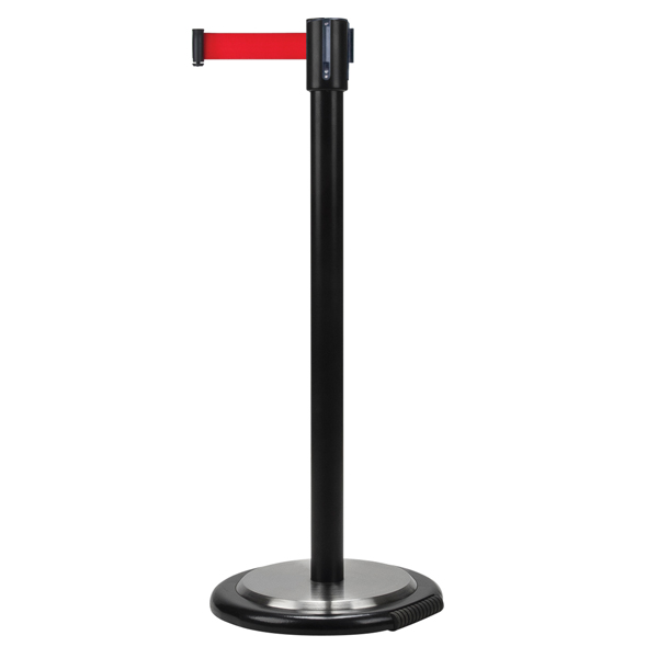 CSSDN779 - BARRIER CROWD CONTROL RED TAPE : 35" height, 12' tape length, red tape colour, w/wheels