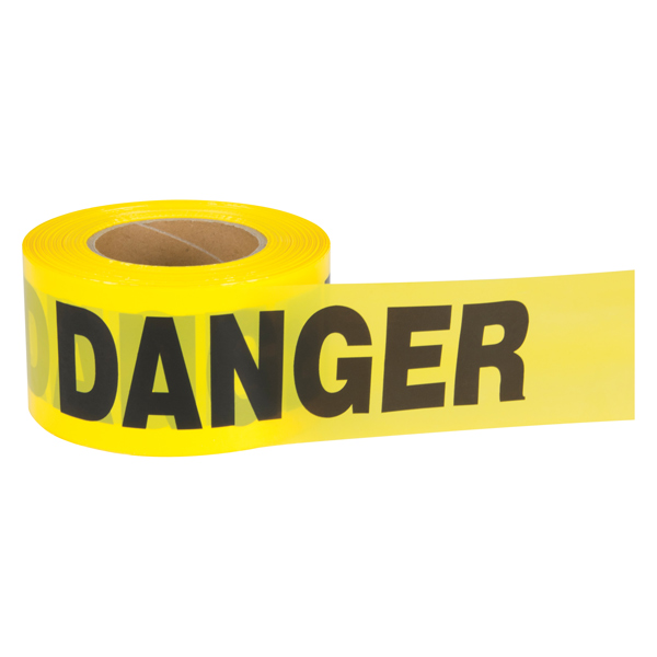 CSSDS740 - BARRICADE TAPE "DANGER" : 3" x 1000', black on yellow, 2.5 mil thickness