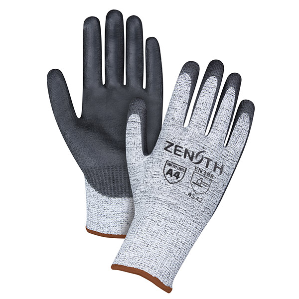 CSSEF168 - GLOVES POLY COATED LARGE : large (9), HPPE liner, polyurethane palm, cut, abrasion, and tear resistant