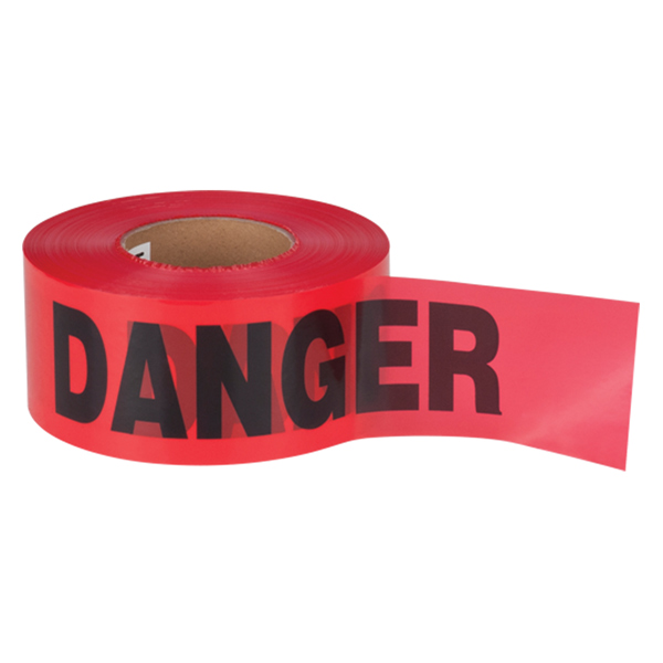 CSSEK405 - BARRICADE TAPE "DANGER" : 3" x 1000', black on red, 2.5 mil thickness