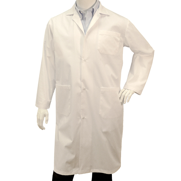 CSSG821 - LAB COAT POLY-COTTON MED : medium, poly-cotton, white