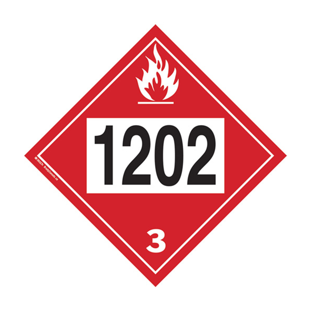 CSSGC331 - PLACARD FUEL OIL FLAMMABLE LIQUID : plastic/vinyl, class 3, 10-3/4" x 10-3/4"