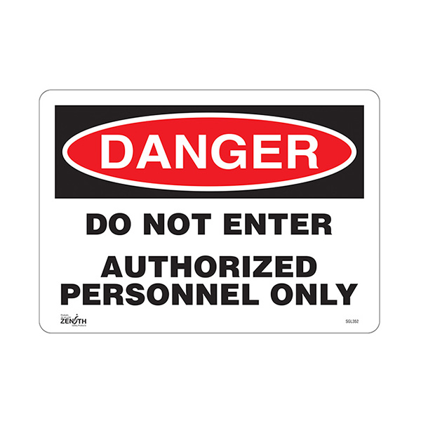 CSSGL352 - SIGN "AUTHORIZED PERSONNEL ONLY" : 14"x 10", aluminum