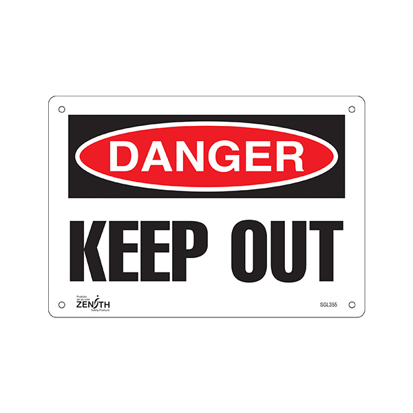 CSSGL355 - SIGN "DANGER KEEP OUT" : 7" x 10", aluminum