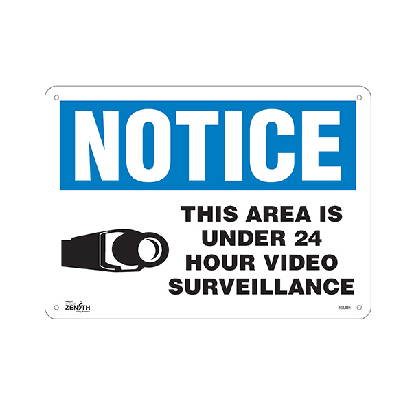 CSSGL436 - SIGN "AREA UNDER SURVEILLANCE" : 10" x 14", aluminum