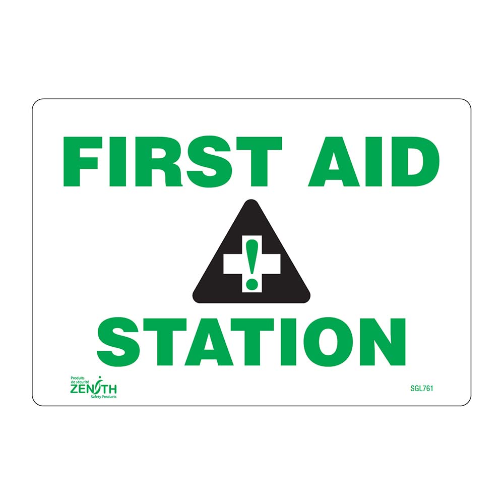 CSSGL761 - SIGN "FIRST AID STATION" : 7" x 10", vinyl, english