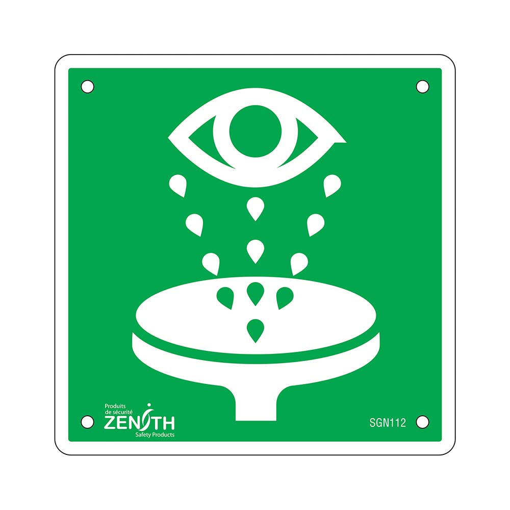 CSSGN112 - SIGN "EYEWASH" CSA PICTOGRAM : 6" x 6", plastic, pictogram