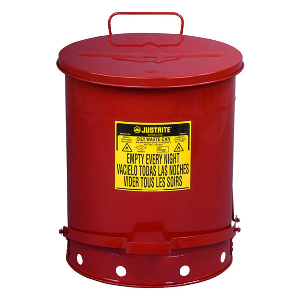 CSSR359 - OILY WASTE CAN 15 GAL. : 14 US gal, red, FM approved/UL listed, 16-1/6" x 20-1/4"