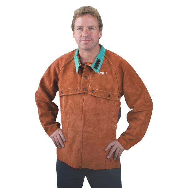 CSTTU406 - SLEEVES LEATHER BROWN : large, heat and flame resistant leather, lava brown