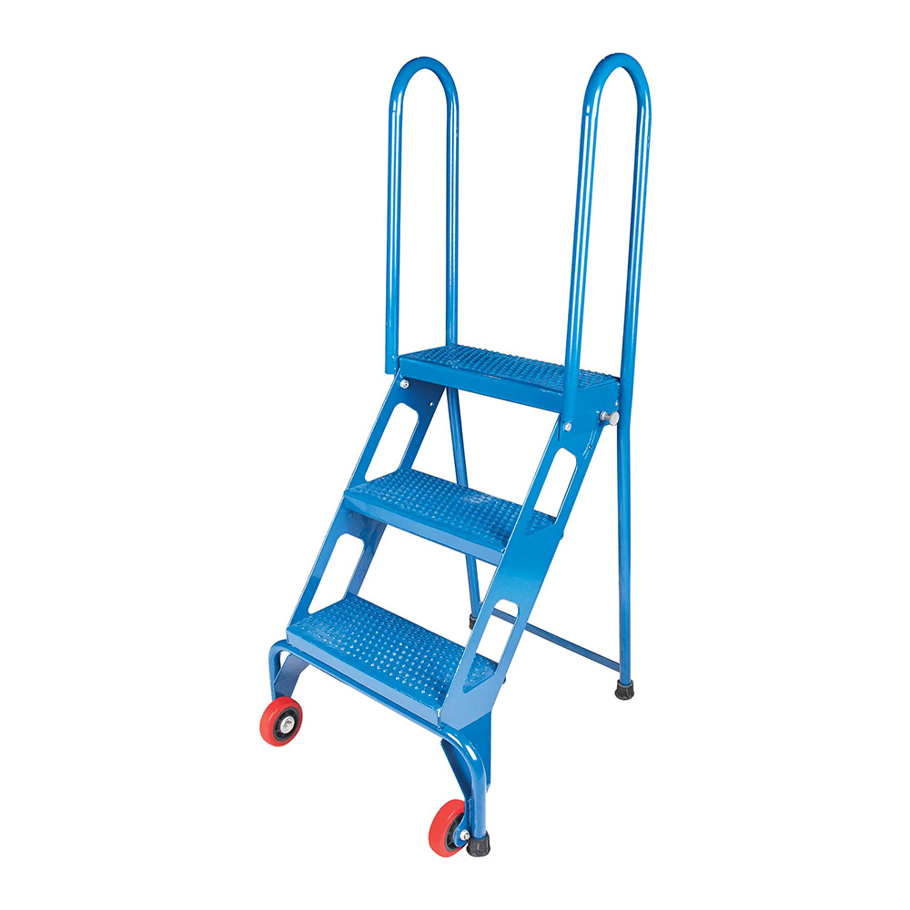 CSVC437 - LADDER  3 STEP PORTABLE FOLDING : 24"W x 10"L x 52"H folded dimensions, 350 lb capacity, 3 steps, steel
