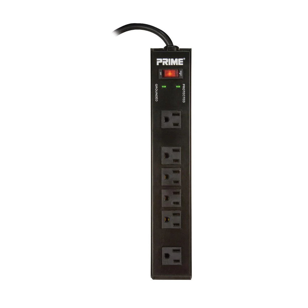 CSXC042 - SURGE PROTECTOR 6 OUTLETS 15' CORD : 6 outlets, 15' cord, black