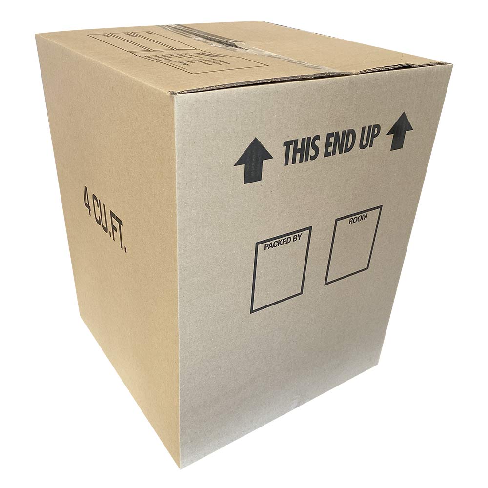 C 1023 - BOX CORR MOVING 4 CUBE  #230734 : 18-1/4"L x 18-1/4"W x 21"H, 4 cube, single wall