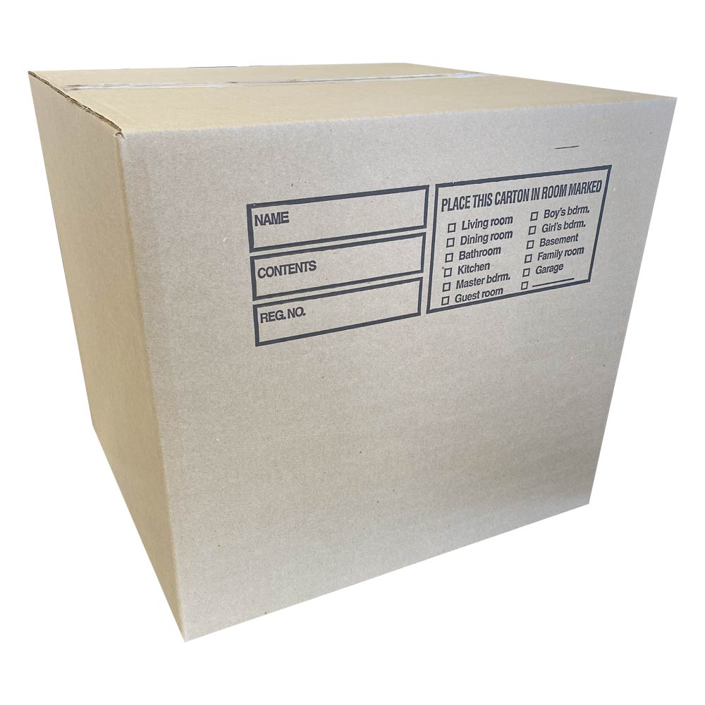C 1044 - BOX CORR MOVING 3.02 CUBE : 18"L x 18"W x 16"H, 3.02 cube, single walled