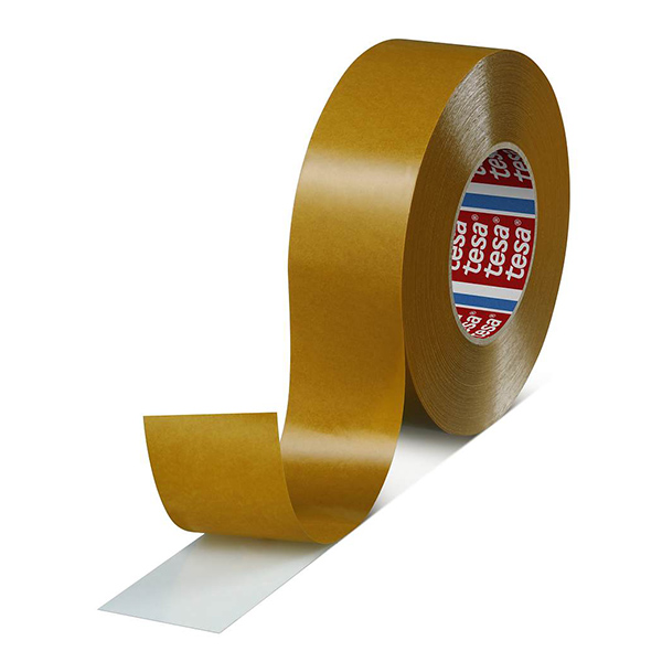 DF497024 - DOUBLE COATED TESA 24MM X 55M : 24 mm x 55 m, double-sided, white tape, brown liner