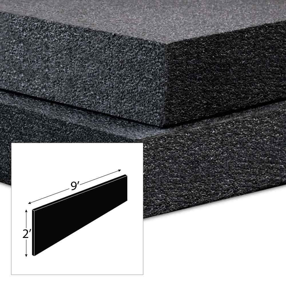 FMSH0291 - FOAM SHEETS 2' X 9' : 2' X 9' X 1", black