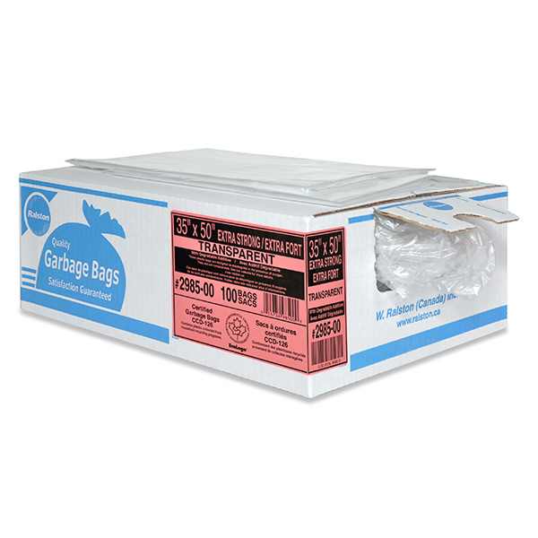 GBC3503 - GARBAGE BAGS 35" X 50" CLEAR : 35" x 50", clear, extra strong