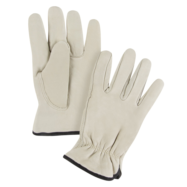 GCDFLG - Grain Cowhide Drivers Fleece Lined Gloves : leather palm, fleece