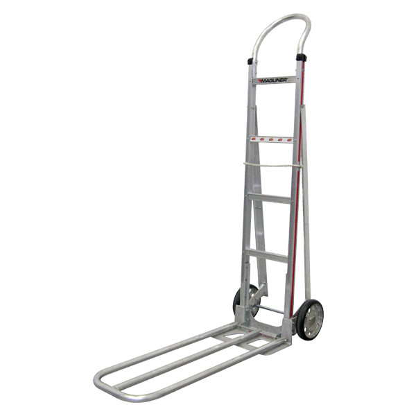 HSK811AA1-5 - HAND TRUCK ALUM. SNACK TRUCK 61.5" H : 500 lb capacity, 80 lb nose capacity,  17"W x 61.5"H