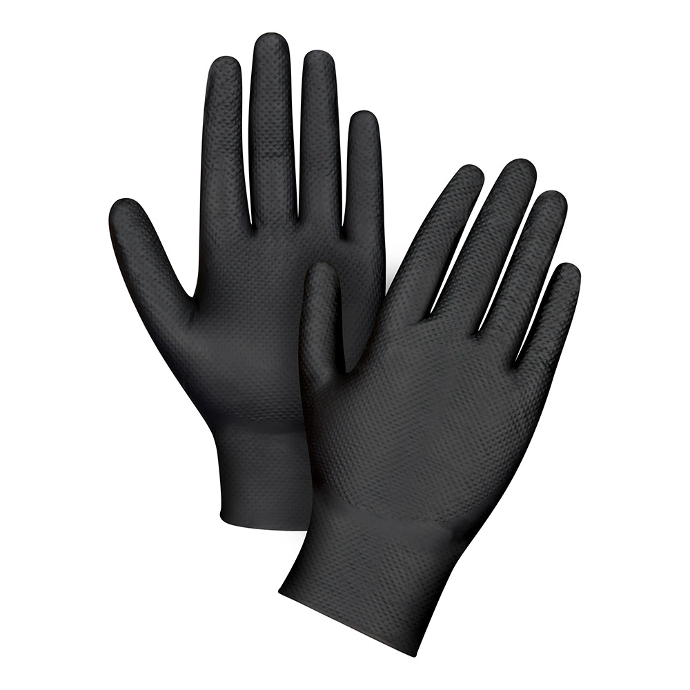 HWBNG - Heavyweight Black Nitrile Gloves : nitrile, 9.5" length